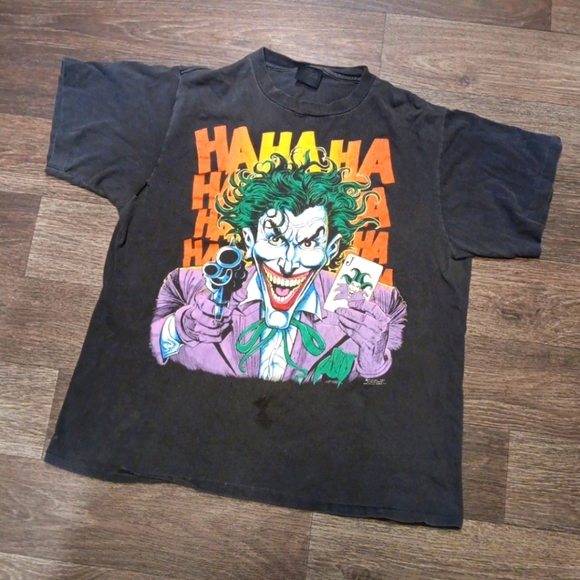 Vintage 80’s The JOKER 1989 L Or MAltered T-SHIRT DC Comics KILLING JOKE - Picture 1 of 6